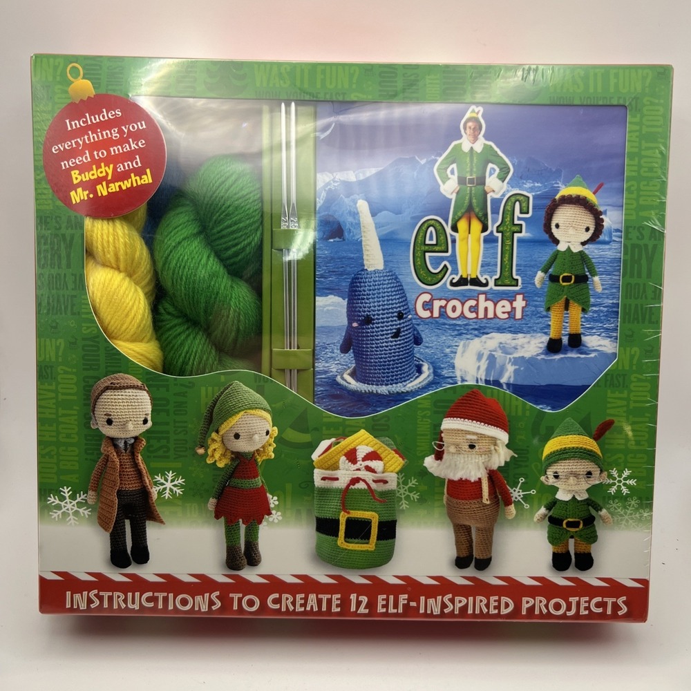 Elf Movie Christmas Crochet Kit w 12 Elf-Inspired Projects by Thunder Bay Press